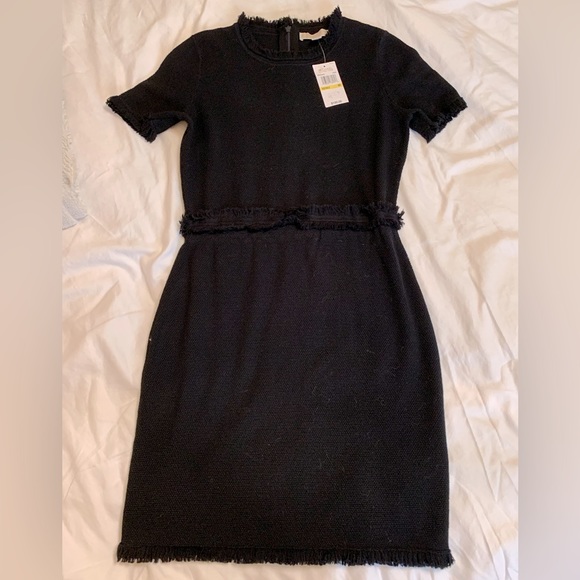 Michael Kors black tweed dress with fringe detailing - Picture 2 of 2